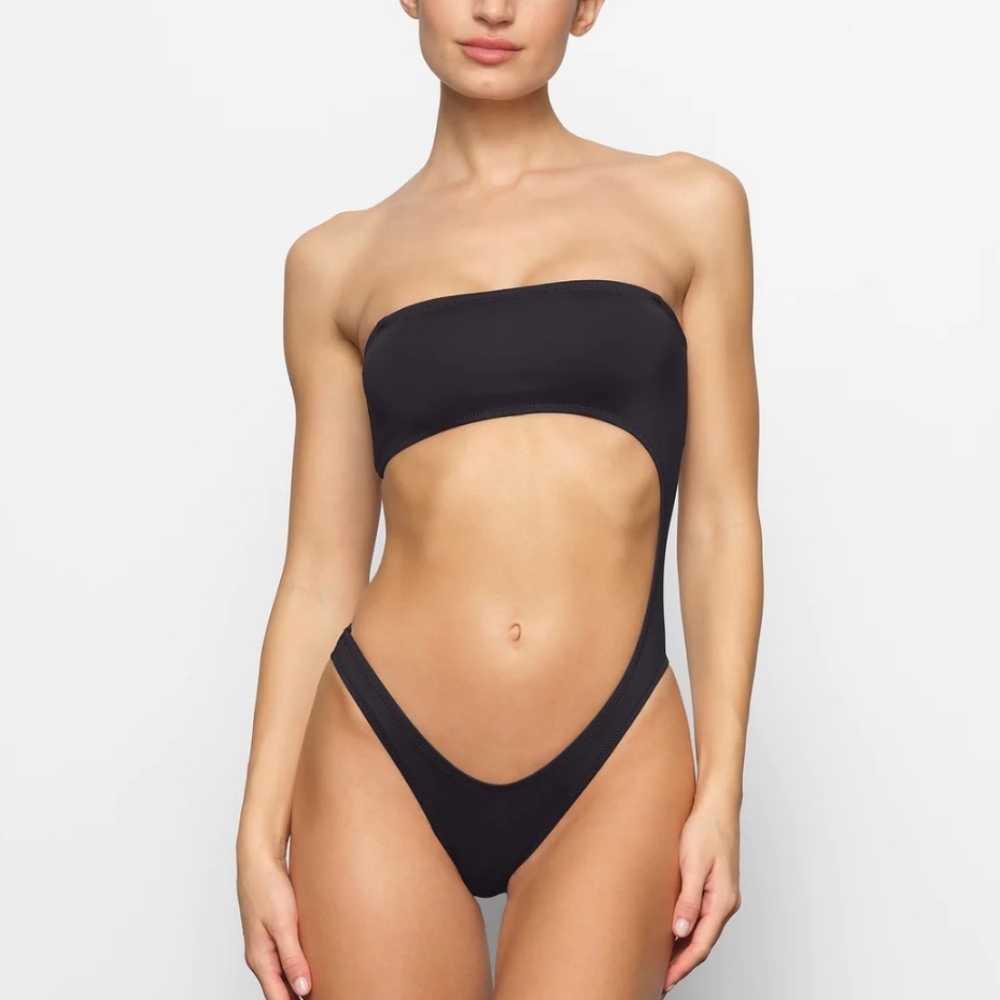 SKIMS Black Cutout One-Piece Swimsuit - Picture 2 of 11